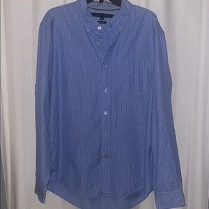 Tommy Hilfiger Blue Pattern Casual Button Down Shirt